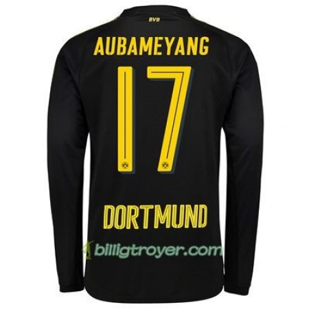 Billige Fotballdrakter Borussia Dortmund Aubameyang 17 Bortedraktsett 2017/18 Langermet