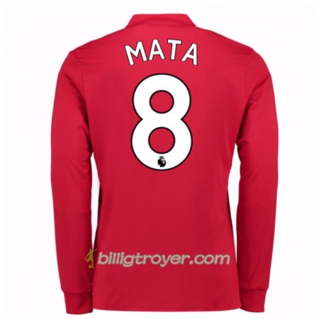 Billige Fotballdrakter Manchester United Juan Mata 8 Hjemmedraktsett 2017/18 Langermet