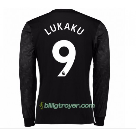 Billige Fotballdrakter Manchester United Romelu Lukaku 9 Bortedraktsett 2017/18 Langermet
