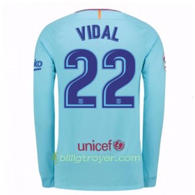 Billige Fotballdrakter FC Barcelona Aleix Vidal 22 Bortedraktsett 2017/18 Langermet