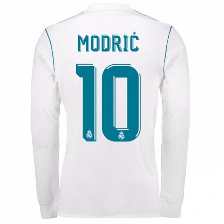 Billige Fotballdrakter Real Madrid Luka Modric 10 Hjemmedraktsett 2017/18 Langermet