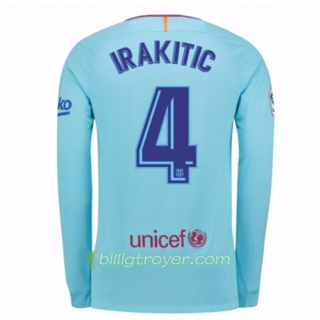 Billige Fotballdrakter FC Barcelona Ivan Rakitic 4 Bortedraktsett 2017/18 Langermet