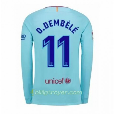 Billige Fotballdrakter FC Barcelona Ousmane Dembele 11 Bortedraktsett 2017/18 Langermet