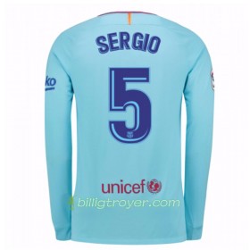 Billige Fotballdrakter FC Barcelona Sergio Busquets 5 Bortedraktsett 2017/18 Langermet