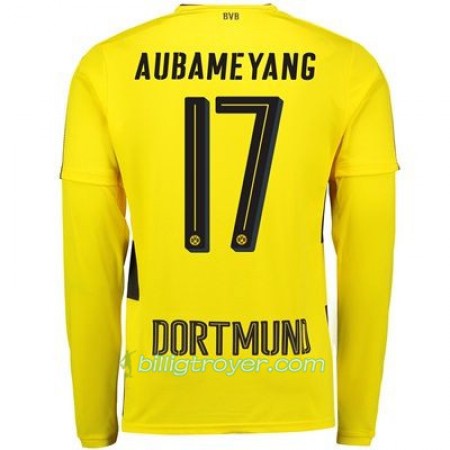 Billige Fotballdrakter Borussia Dortmund Aubameyang 17 Hjemmedraktsett 2017/18 Langermet