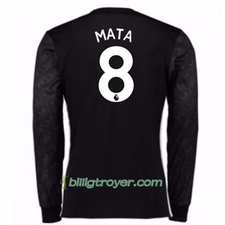 Billige Fotballdrakter Manchester United Juan Mata 8 Bortedraktsett 2017/18 Langermet