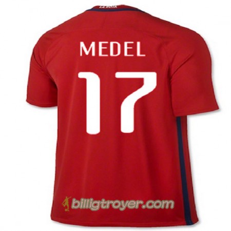 Billige Fotballdrakter Chile MEDEL Hjemmedraktsett 2016/17 Kortermet
