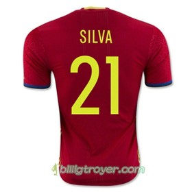 Billige Fotballdrakter Spania SILVA Hjemmedraktsett Euro 2016