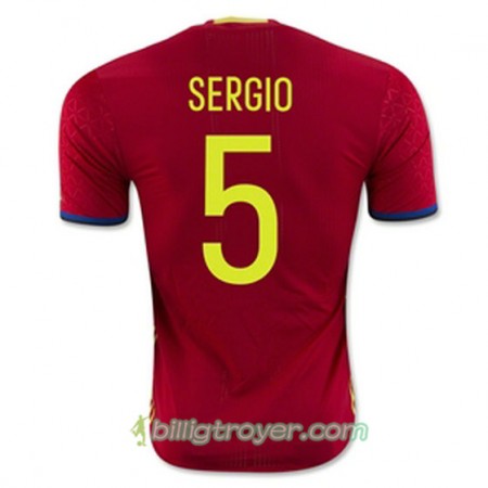 Billige Fotballdrakter Spania SERGIO Hjemmedraktsett Euro 2016