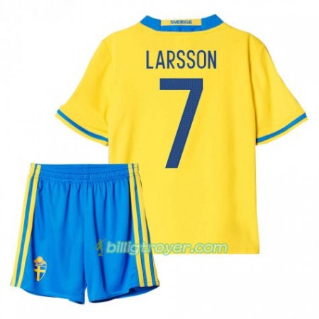 Billige Fotballdrakter Sverige Larsson 7 Barn Hjemmedraktsett 2016 Kortermet