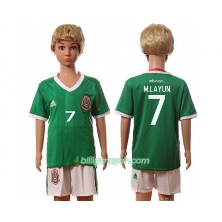 Billige Fotballdrakter Mexico M.Layun 7 Barn Hjemmedraktsett 2016 Kortermet
