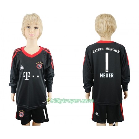Billige Fotballdrakter FC Bayern München Neuer 1 Keeper Barn Hjemmedraktsett 2017/18 Kortermet