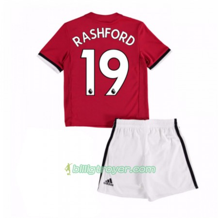 Billige Fotballdrakter Manchester United Marcus Rashford 19 Barn Hjemmedraktsett 2017/18 Kortermet
