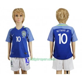 Billige Fotballdrakter Brasil Neymar JR 10 Barn Bortedraktsett 2016 Kortermet