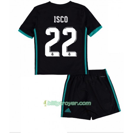 Billige Fotballdrakter Real Madrid Isco 22 Barn Bortedraktsett 2017/18 Kortermet