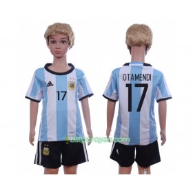 Billige Fotballdrakter Argentina Otamendi 17 Barn Hjemmedraktsett 2016 Kortermet
