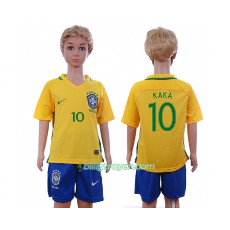 Billige Fotballdrakter Brasil Kaka 10 Barn Hjemmedraktsett 2016 Kortermet