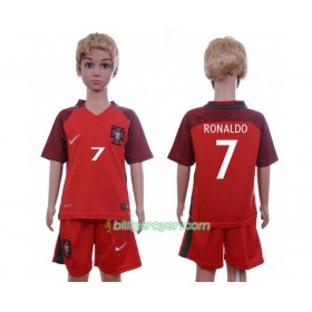 Billige Fotballdrakter Portugal Cristiano Ronaldo 7 Barn Hjemmedraktsett Euro 2016 Kortermet