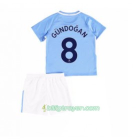 Billige Fotballdrakter Manchester City Ilkay Gundogan 8 Barn Hjemmedraktsett 2017/18 Kortermet