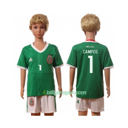 Billige Fotballdrakter Mexico Campos 1 Barn Hjemmedraktsett 2016 Kortermet