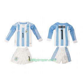 Billige Fotballdrakter Argentina Romero 1 Barn Hjemmedraktsett 2016 Langermet