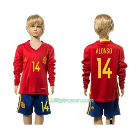 Billige Fotballdrakter Spania Alonso 14 Barn Hjemmedraktsett 2016 Langermet
