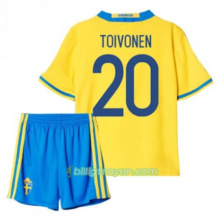 Billige Fotballdrakter Sverige Toivonen 20 Barn Hjemmedraktsett 2016 Kortermet
