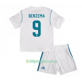 Billige Fotballdrakter Real Madrid Karim Benzema 9 Barn Hjemmedraktsett 2017/18 Kortermet