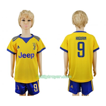 Billige Fotballdrakter Juventus Gonzalo Higuain 9 Barn Bortedraktsett 2017/18 Kortermet