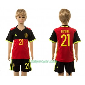 Billige Fotballdrakter Belgia Depoitre 21 Barn Hjemmedraktsett 2016 Kortermet