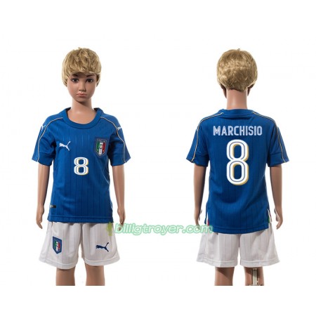 Billige Fotballdrakter Italia Marchisio 8 Barn Hjemmedraktsett 2016 Kortermet