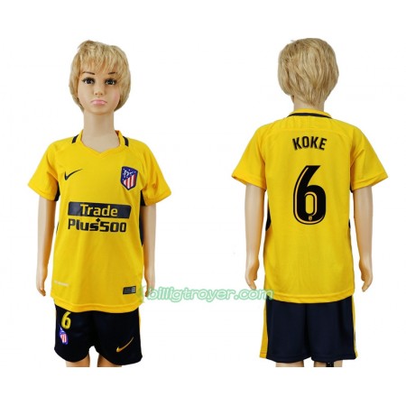Billige Fotballdrakter Atlético Madrid  Koke 6 Barn Bortedraktsett 2017/18 Kortermet
