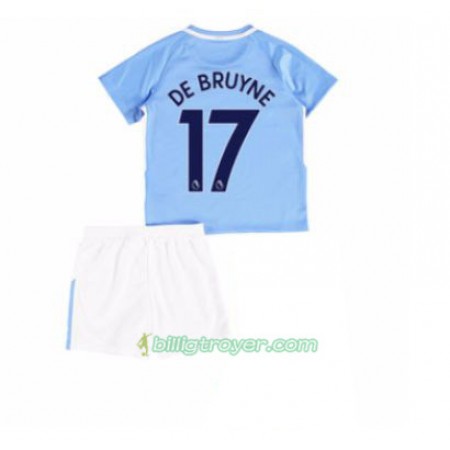 Billige Fotballdrakter Manchester City Kevin De Bruyne 17 Barn Hjemmedraktsett 2017/18 Kortermet