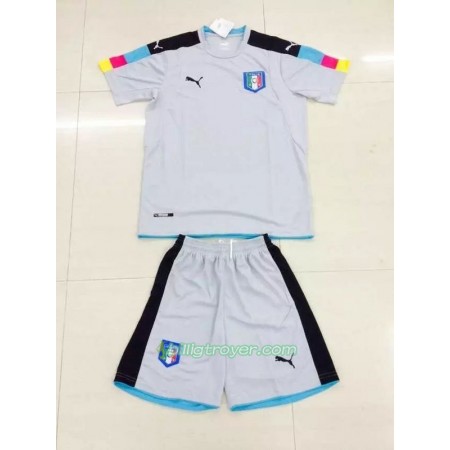 Billige Fotballdrakter Italia Keeper Barn Hjemmedraktsett 2016 Kortermet