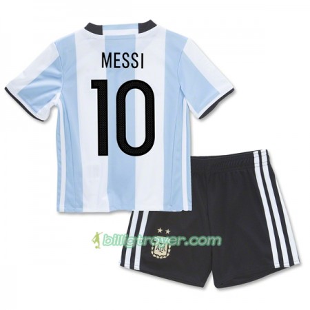 Billige Fotballdrakter Argentina Lionel Messi 10 Barn Hjemmedraktsett 2016 Kortermet