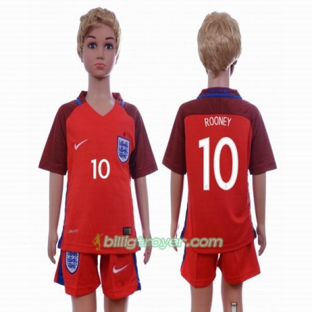 Billige Fotballdrakter England Wayne Rooney 10 Barn Bortedraktsett 2016 Kortermet